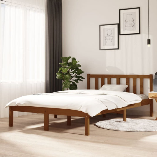 Bed Frame Honey Brown Solid Wood 120x200 cm