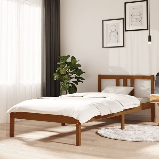 Bed Frame Honey Brown Solid Wood 90x200 cm