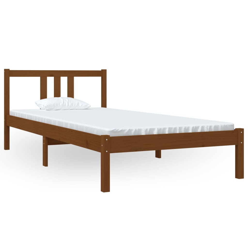 Bed Frame Honey Brown Solid Wood 90x200 cm