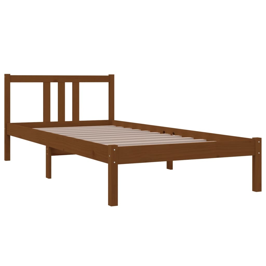 Bed Frame Honey Brown Solid Wood 90x200 cm