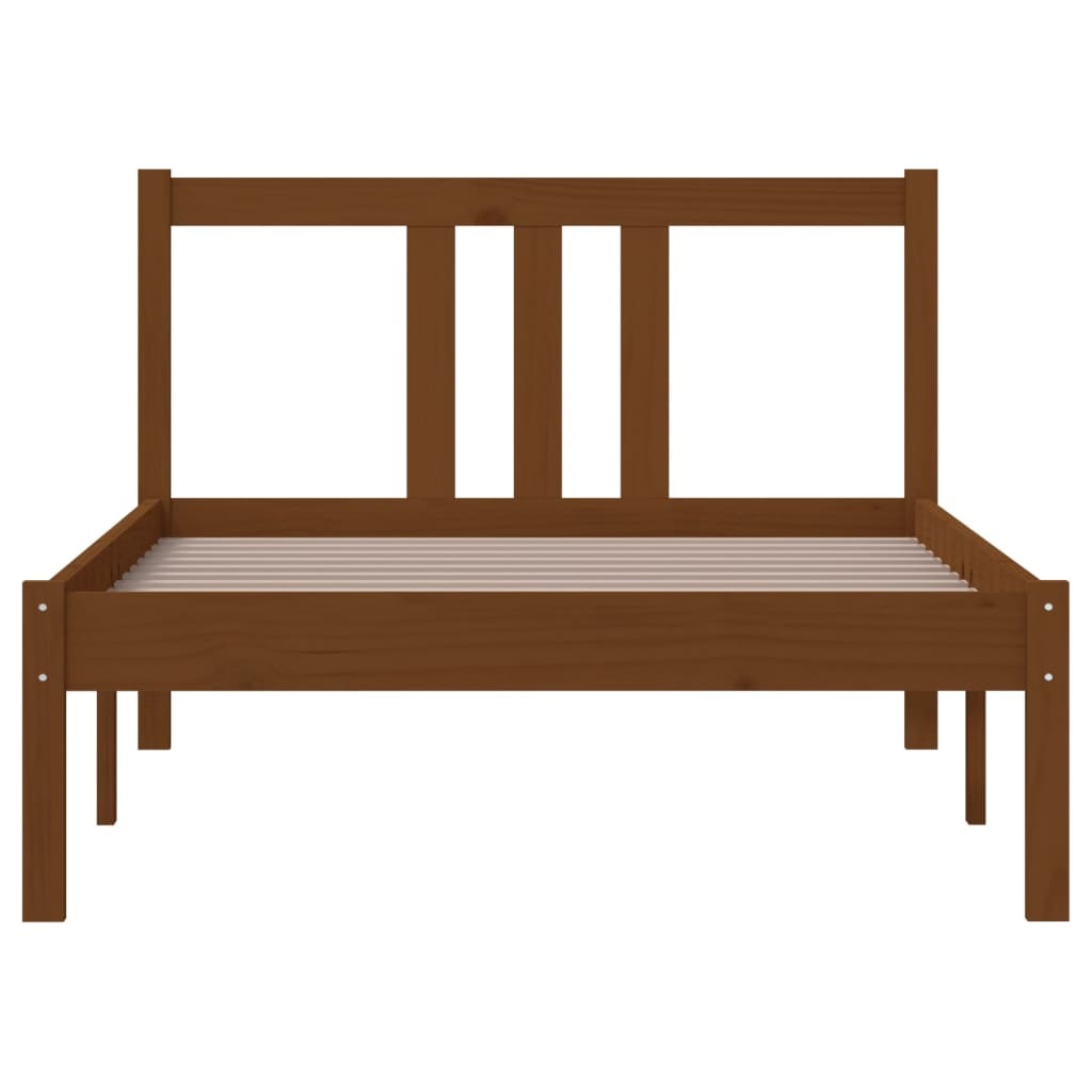 Bed Frame Honey Brown Solid Wood 90x200 cm
