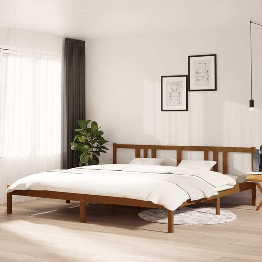 Bed Frame Honey Brown Solid Wood 200x200 cm