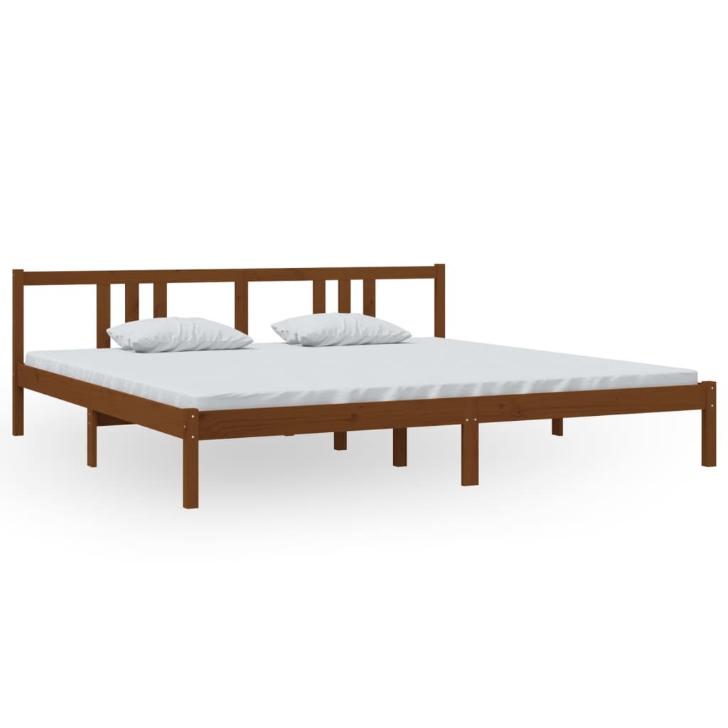 Bed Frame Honey Brown Solid Wood 200x200 cm