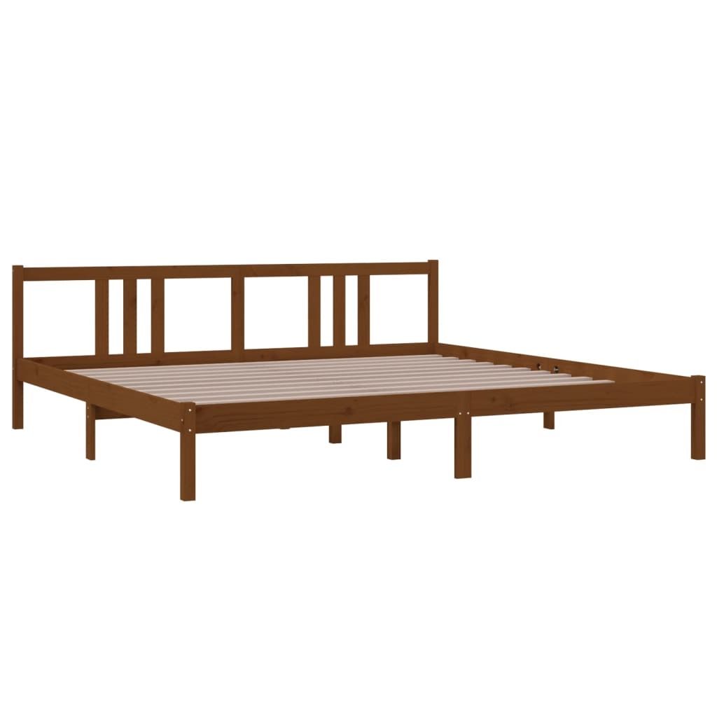 Bed Frame Honey Brown Solid Wood 200x200 cm