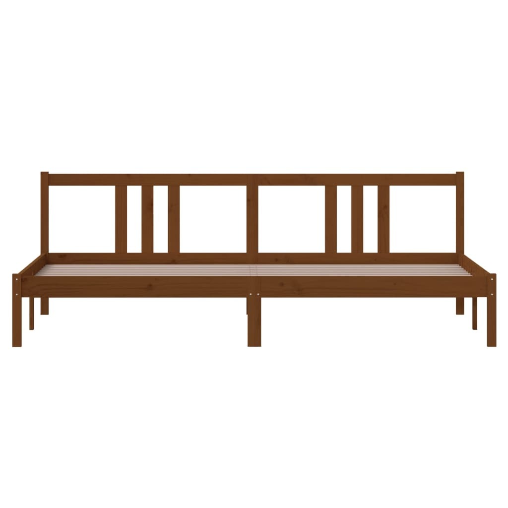 Bed Frame Honey Brown Solid Wood 200x200 cm