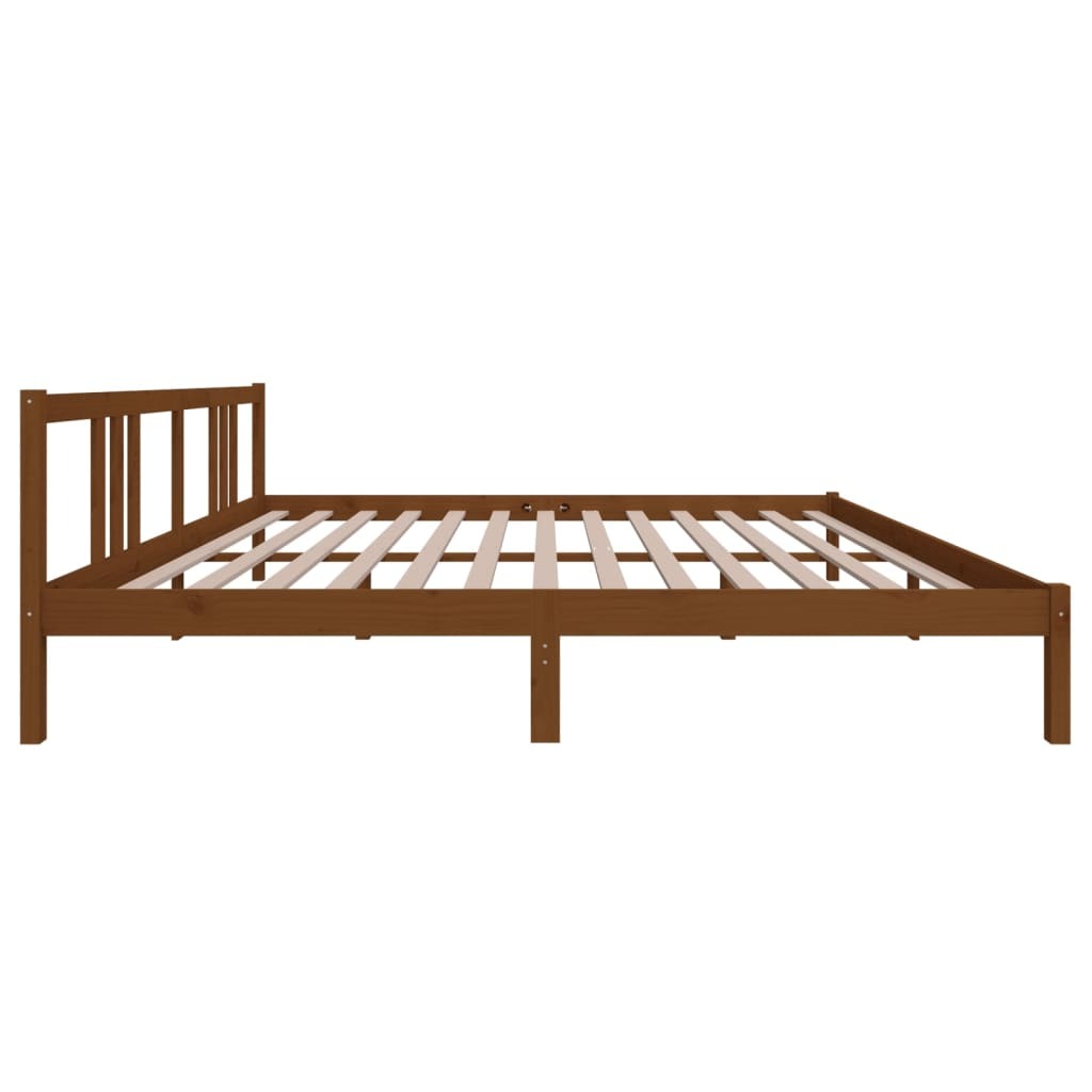 Bed Frame Honey Brown Solid Wood 200x200 cm