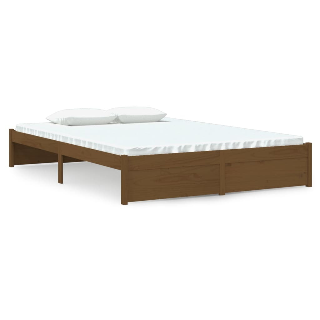 Bed Frame Honey Brown Solid Wood 140x200 cm