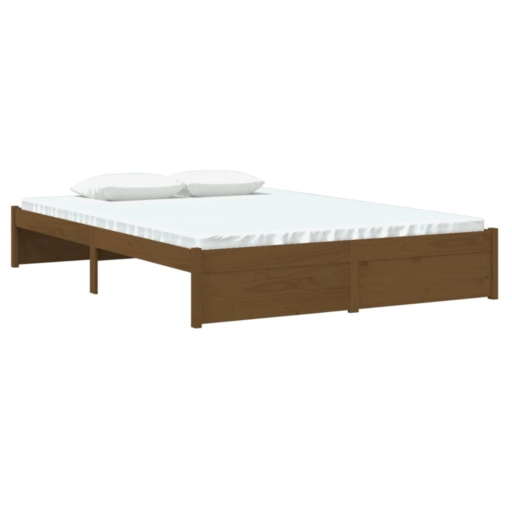 Bed Frame Honey Brown Solid Wood 140x200 cm
