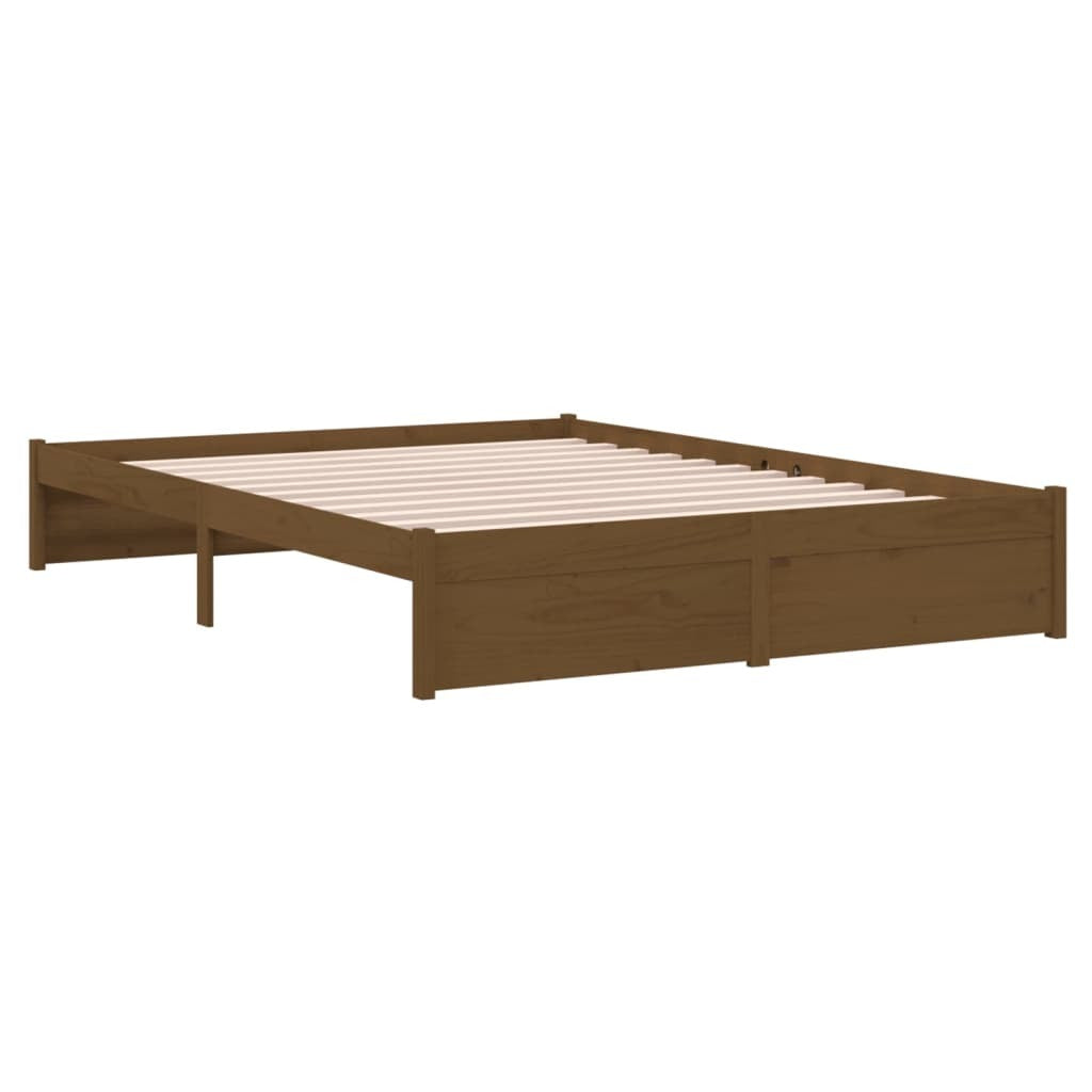 Bed Frame Honey Brown Solid Wood 140x200 cm