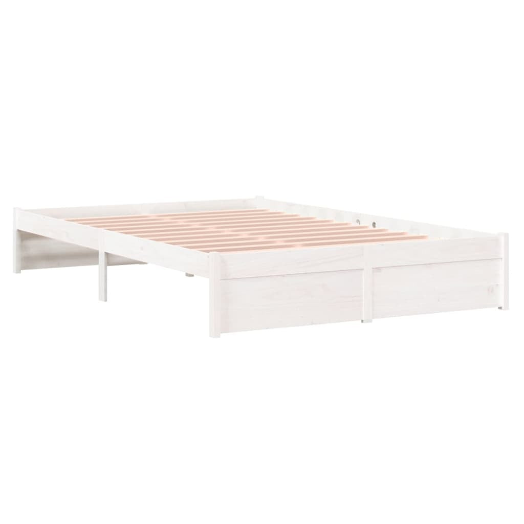 Bed Frame White Solid Wood 120x200 cm