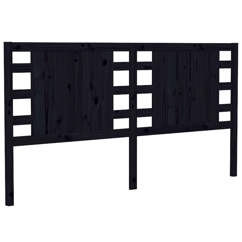 Headboard Black 126x4x100 cm Solid Wood Pine