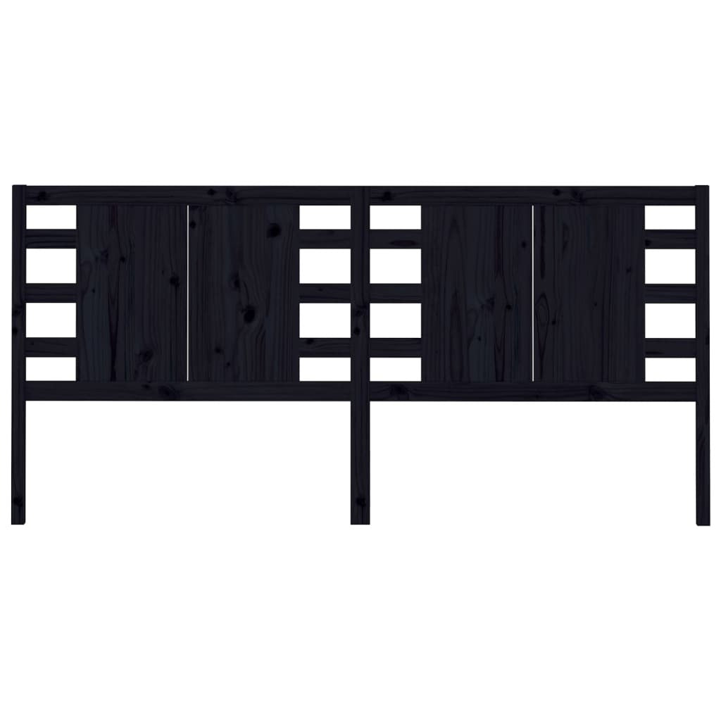 Headboard Black 126x4x100 cm Solid Wood Pine