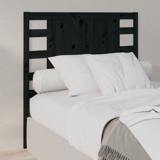 Headboard Black 106x4x100 cm Solid Wood Pine