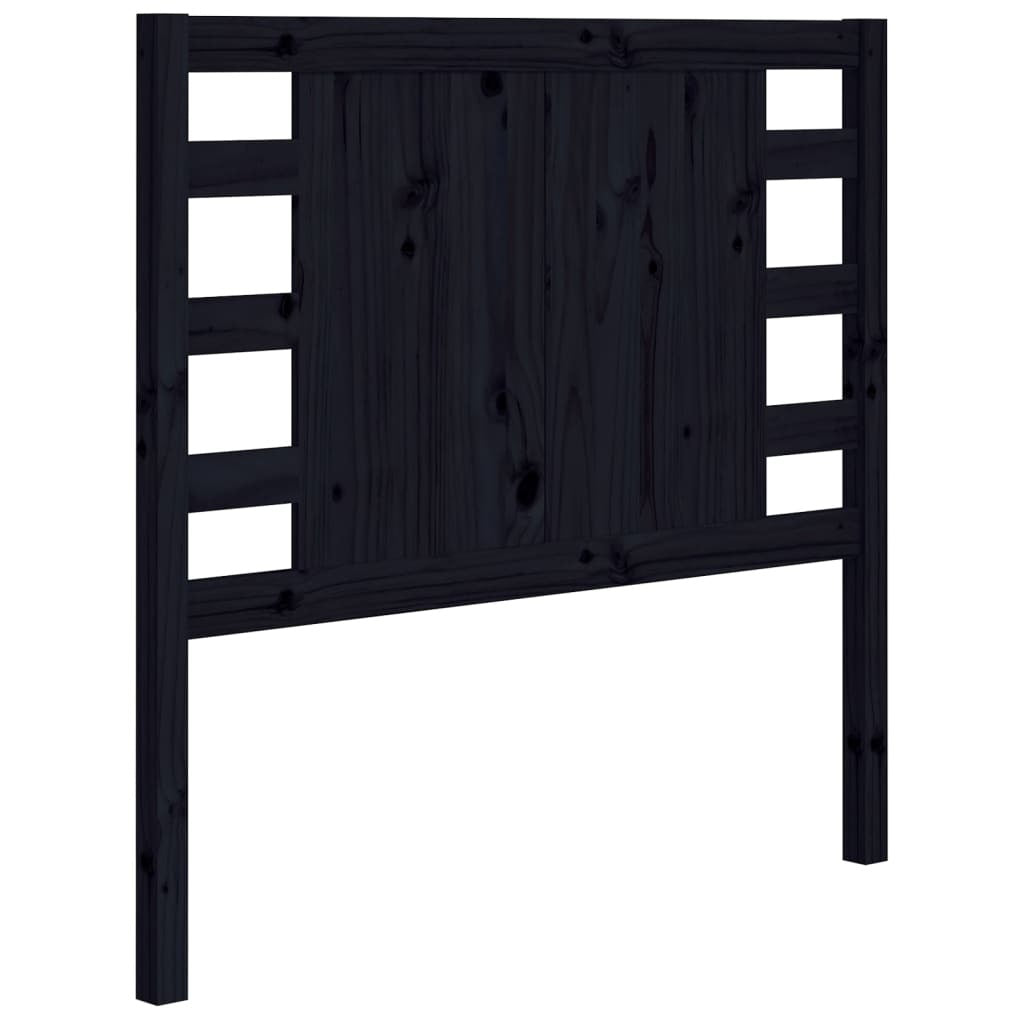 Headboard Black 106x4x100 cm Solid Wood Pine