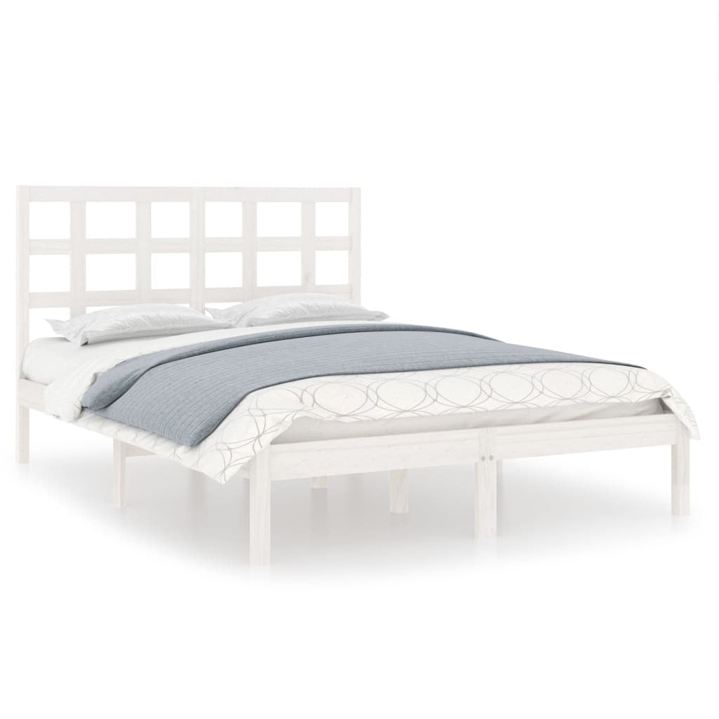 Bed Frame White Solid Wood 120x200 cm