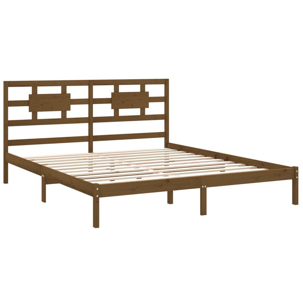 Bed Frame Honey Brown Solid Wood 200x200 cm