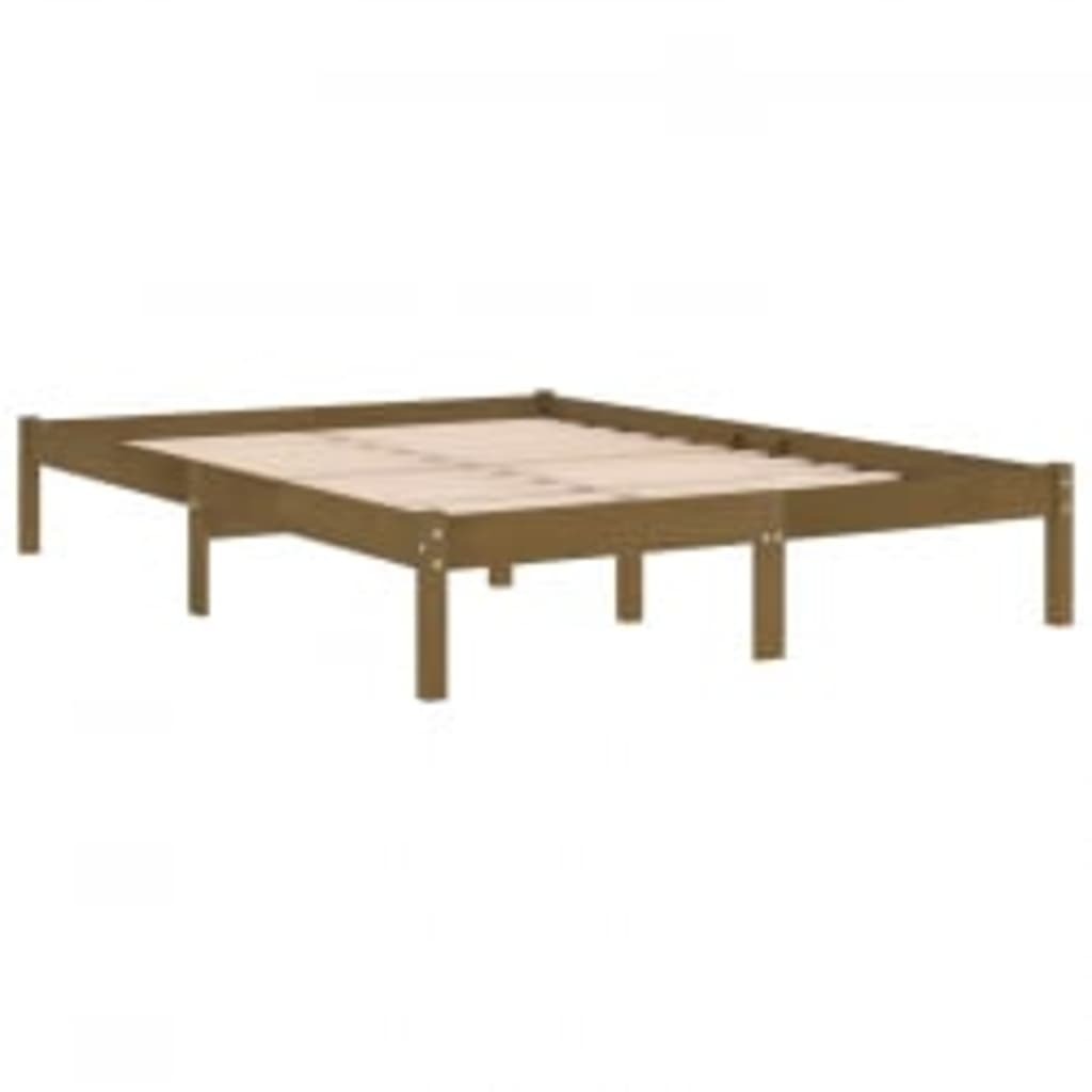 Bed Frame Honey Brown Solid Wood 200x200 cm