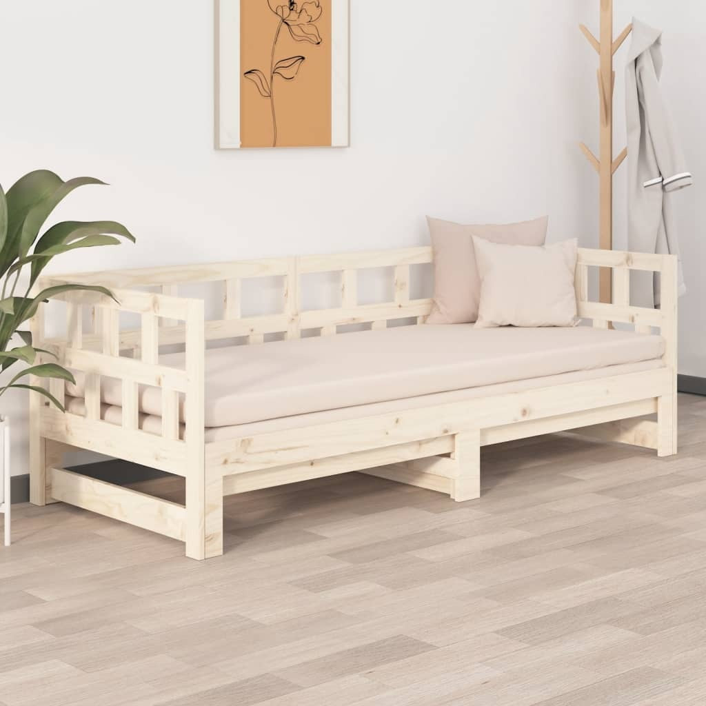Pull-out Day Bed Solid Wood Pine 2x(90x200) cm