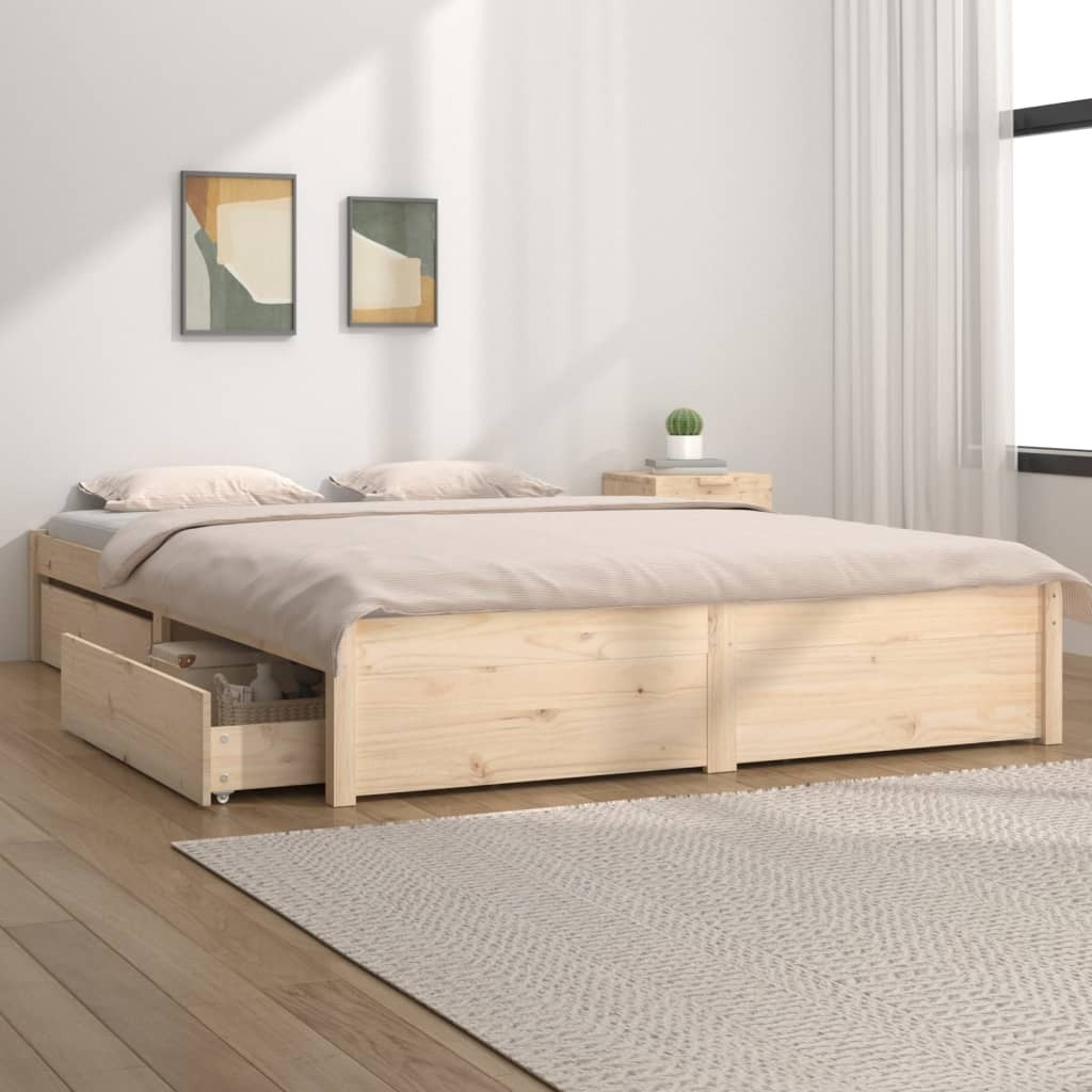 Bed Frame with Drawers 140x200 cm