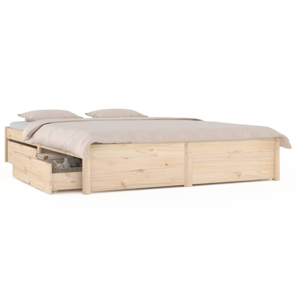 Bed Frame with Drawers 140x200 cm