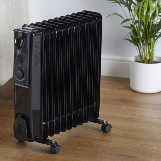 2500W Electric Oil Filled Radiator - Black