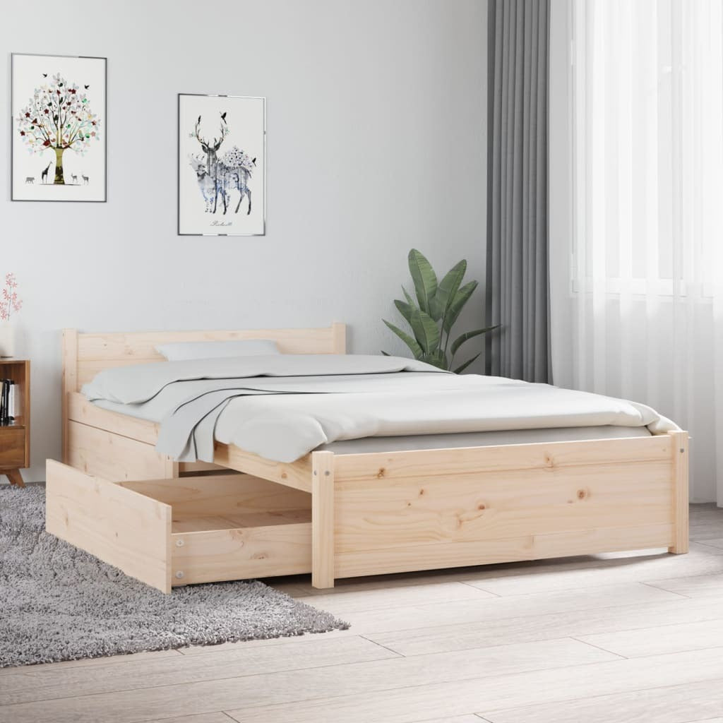 Bed Frame with Drawers 90x190 cm Single