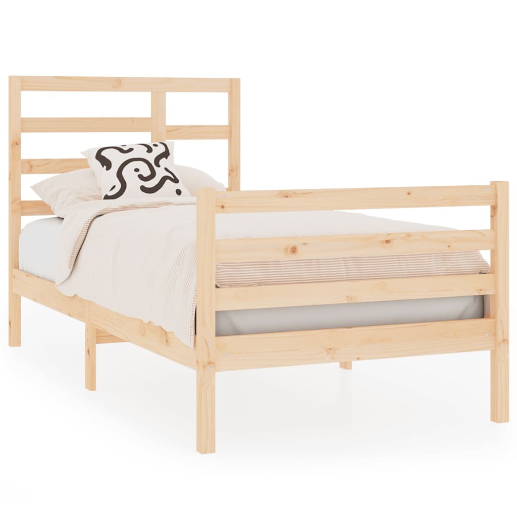 Bed Frame Solid Wood 75x190 cm Small Single
