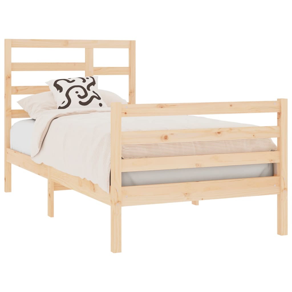 Bed Frame Solid Wood 75x190 cm Small Single