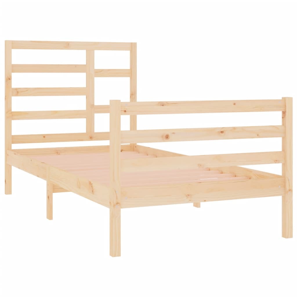 Bed Frame Solid Wood 75x190 cm Small Single