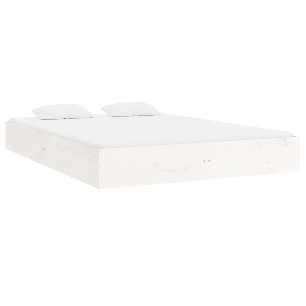 Bed Frame White Solid Wood 120x200 cm