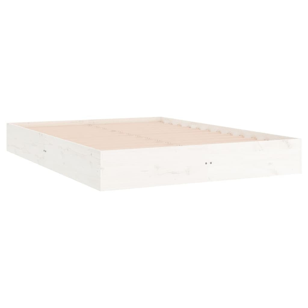 Bed Frame White Solid Wood 120x200 cm