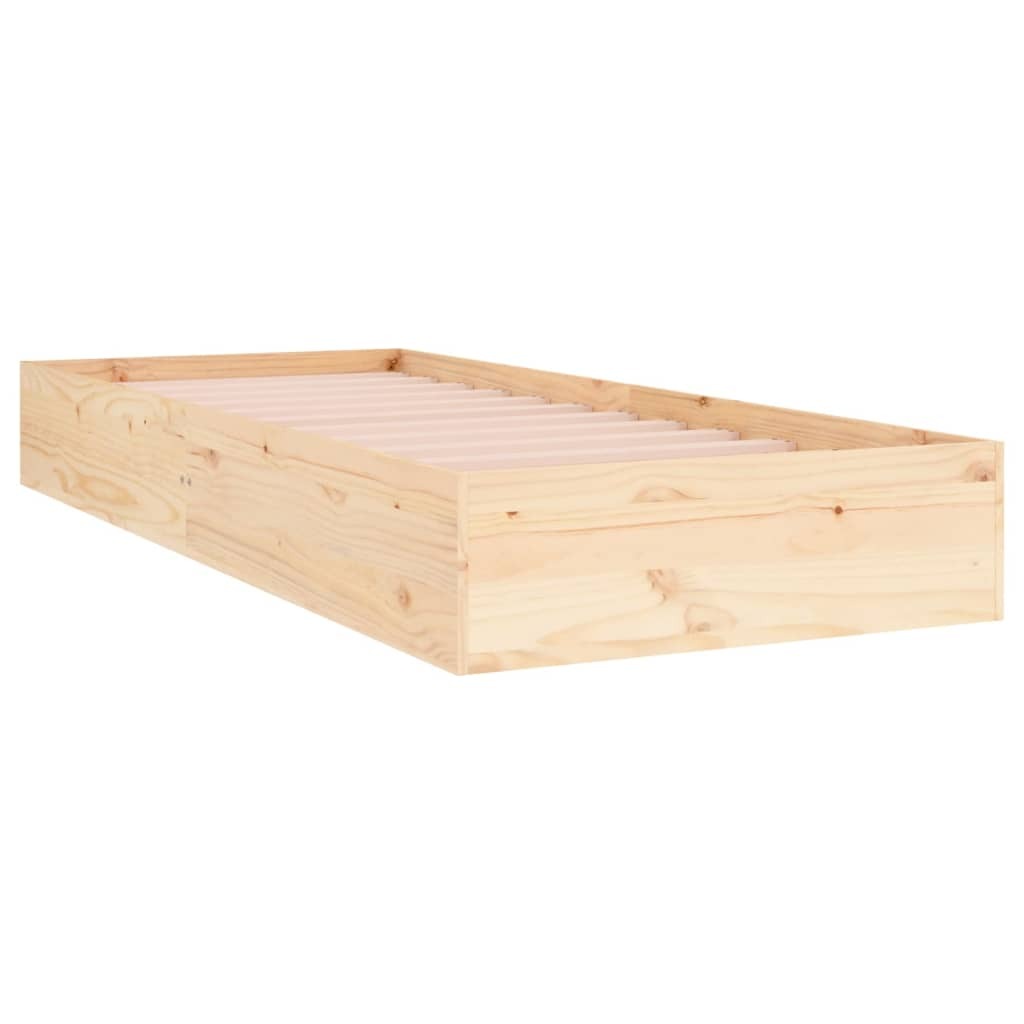 Bed Frame Solid Wood 75x190 cm 2FT6 Small Single