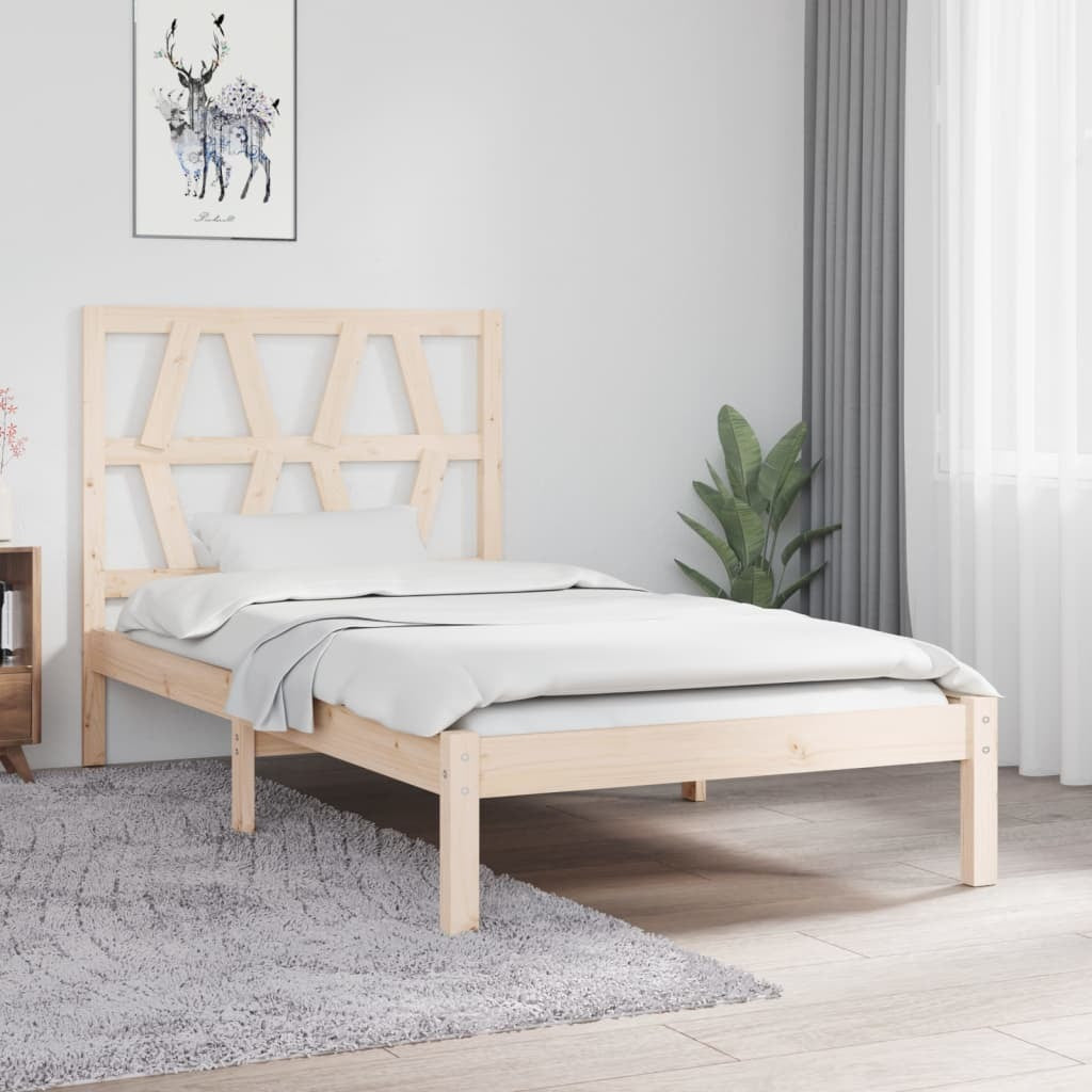 Bed Frame Solid Wood Pine 90x200 cm