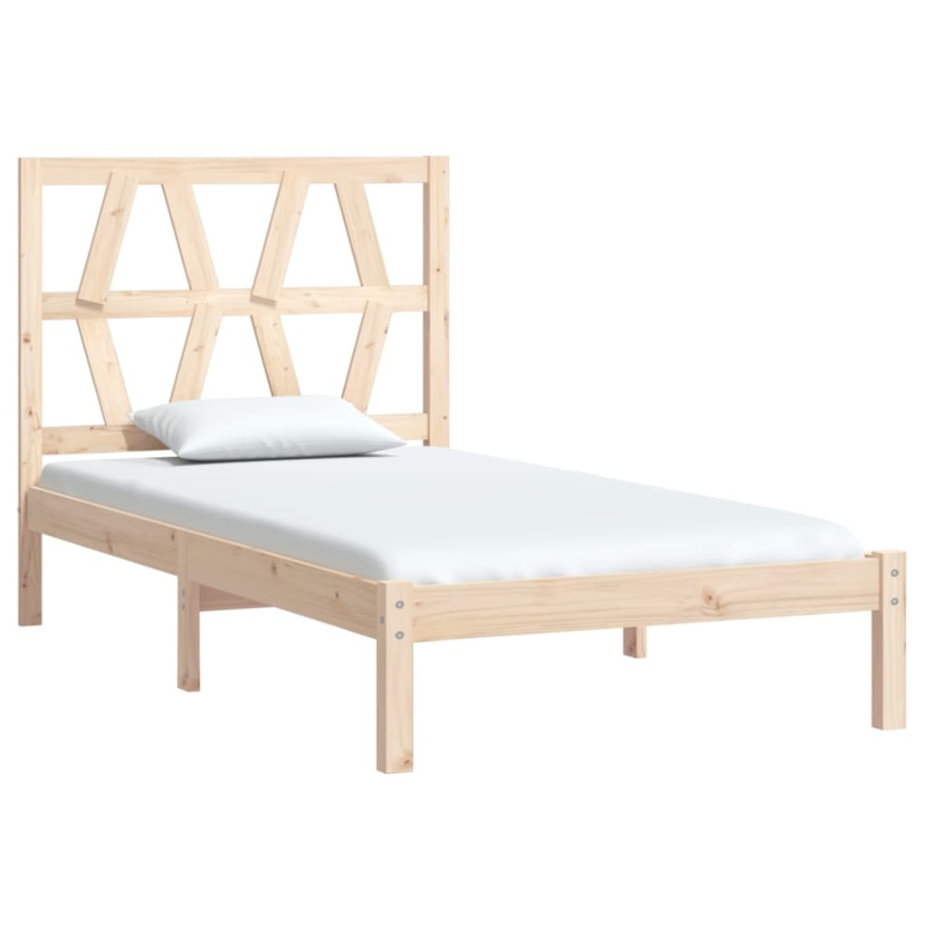 Bed Frame Solid Wood Pine 90x200 cm