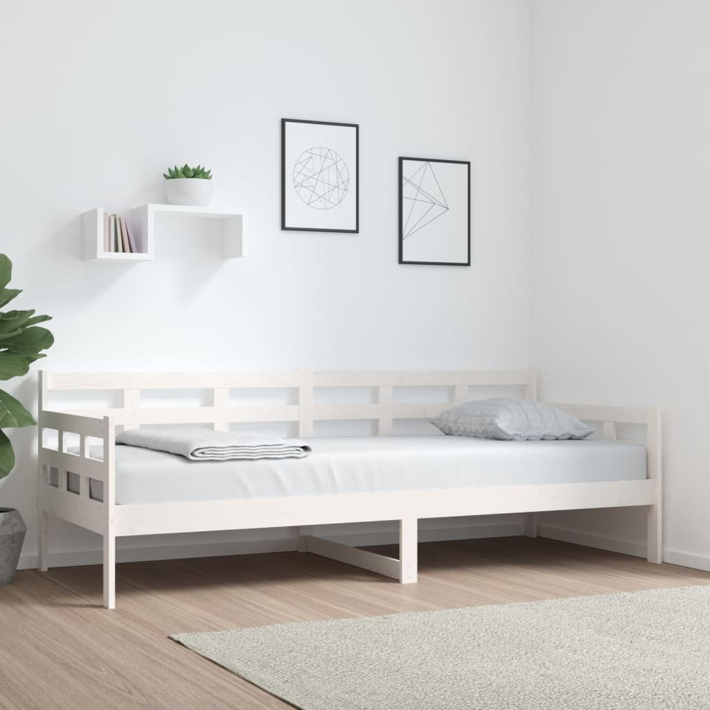 Day Bed White Solid Wood Pine 80x200 cm