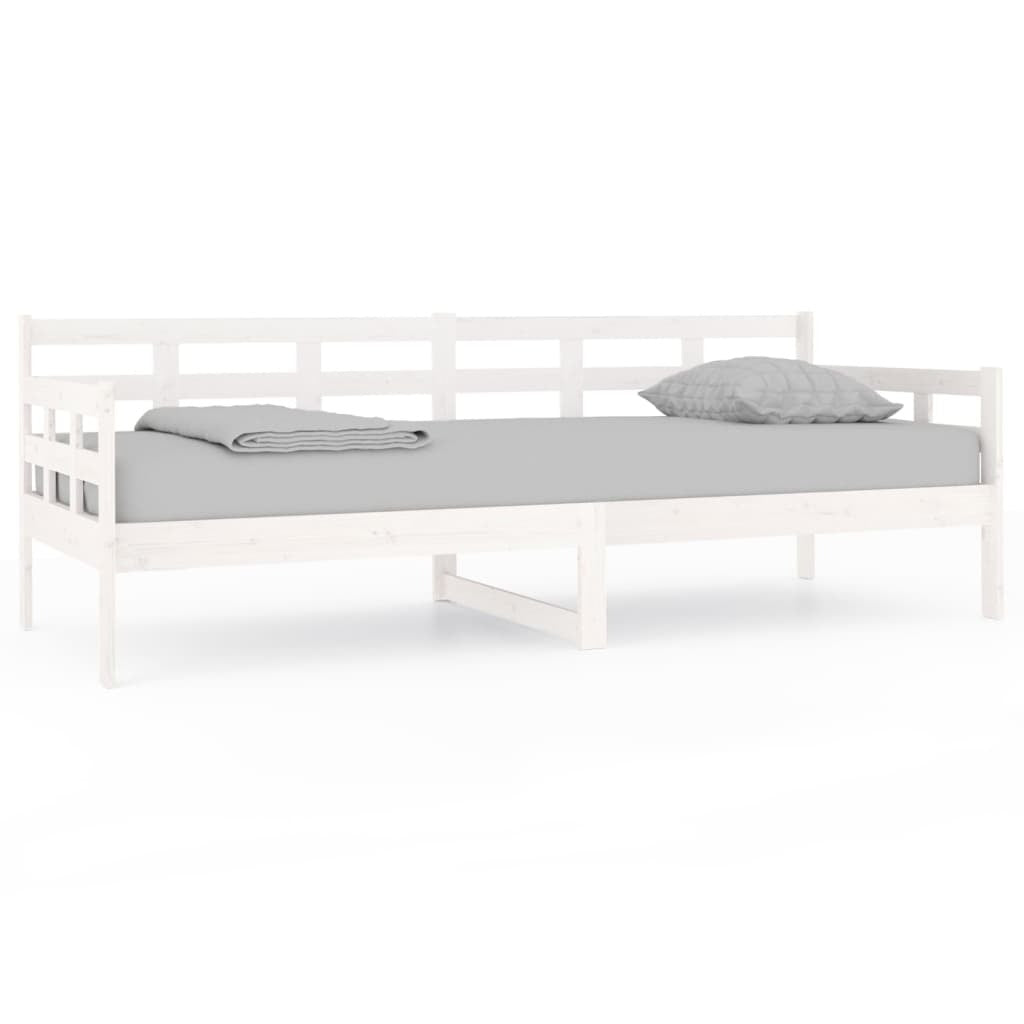 Day Bed White Solid Wood Pine 80x200 cm