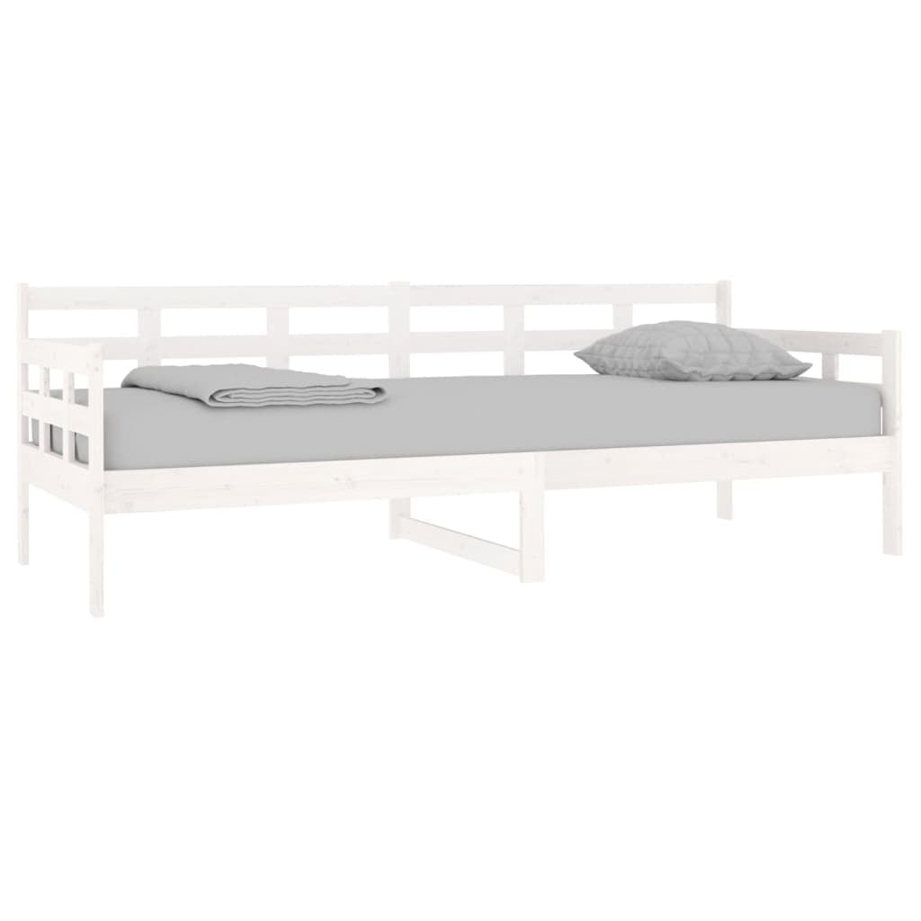Day Bed White Solid Wood Pine 80x200 cm