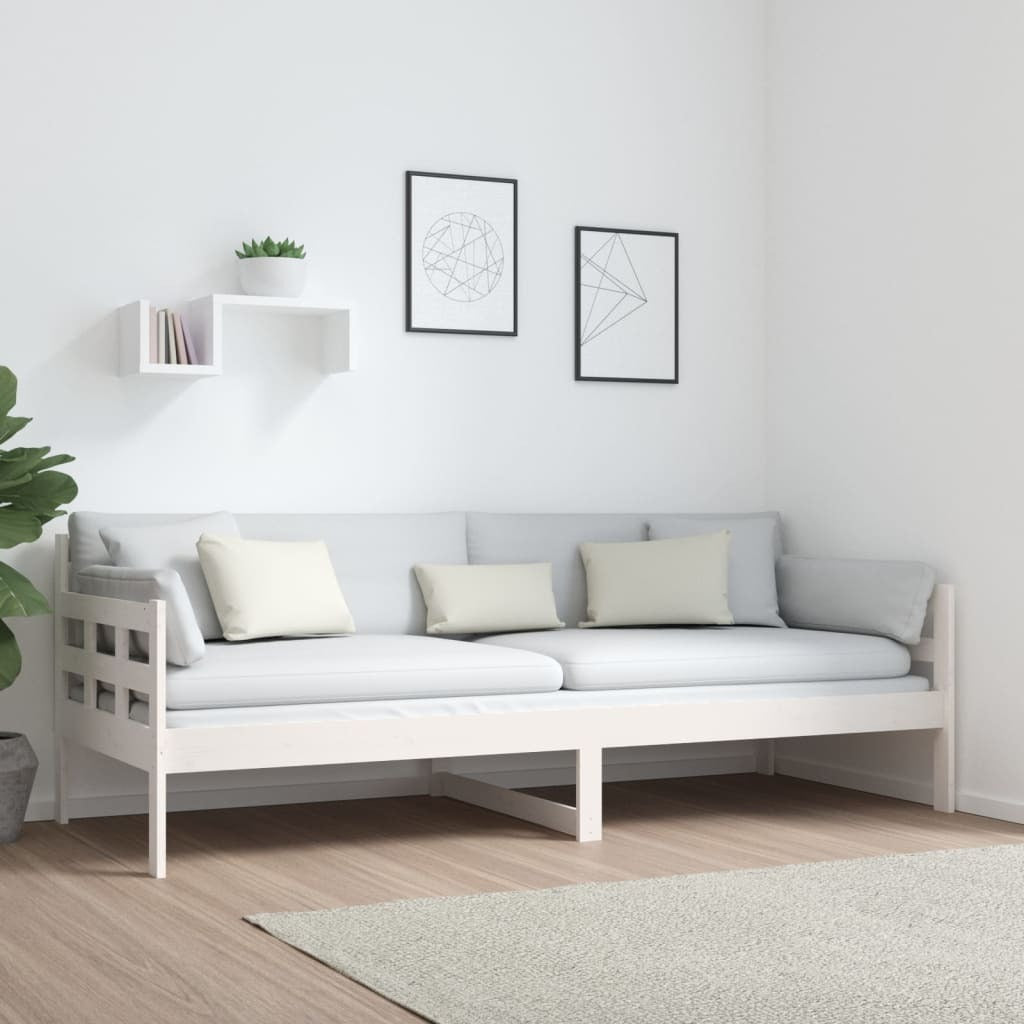 Day Bed White Solid Wood Pine 80x200 cm