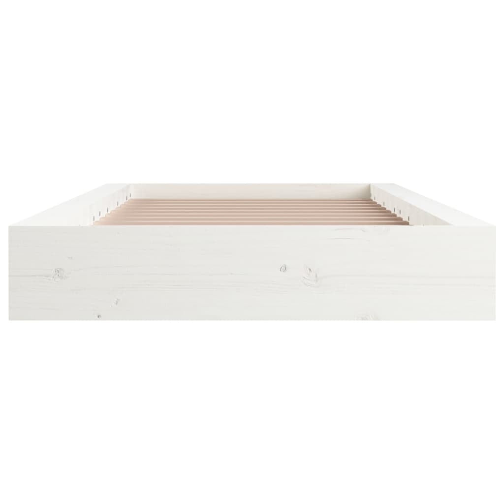 Bed Frame White 140x190 cm Solid Wood