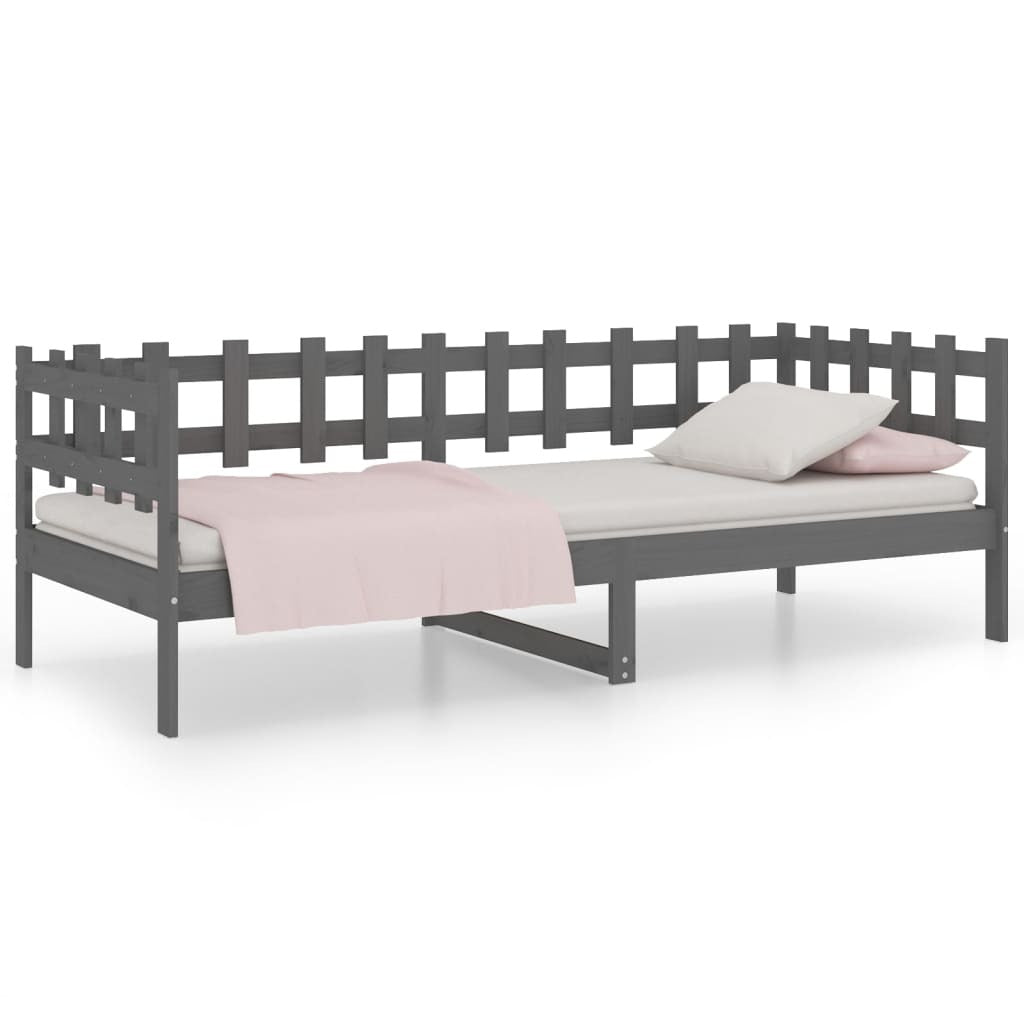 Day Bed Grey 80x200 cm Solid Wood Pine