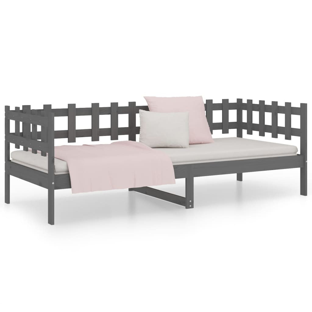 Day Bed Grey 80x200 cm Solid Wood Pine
