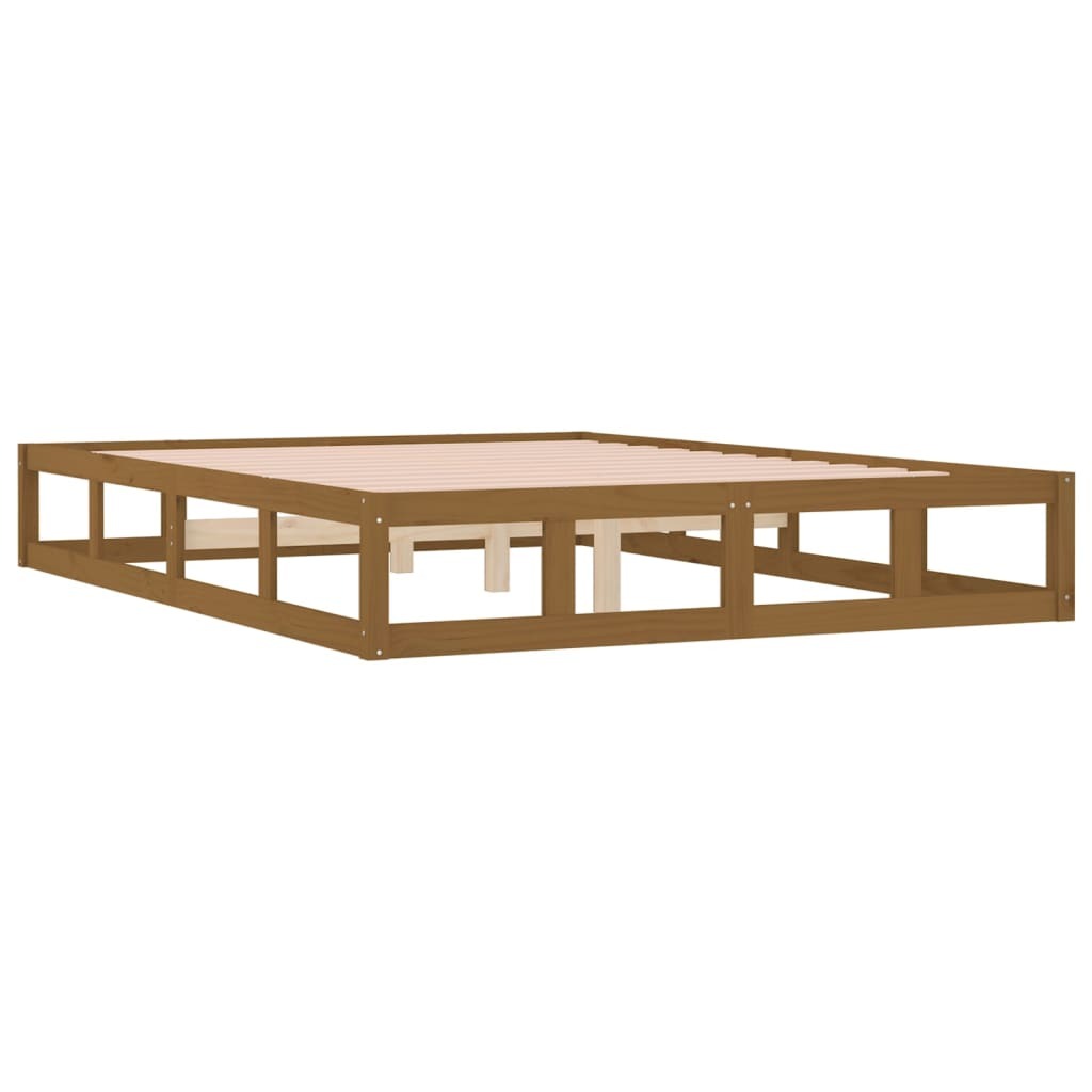 Bed Frame Honey Brown 120x190 cm Small Double Solid Wood