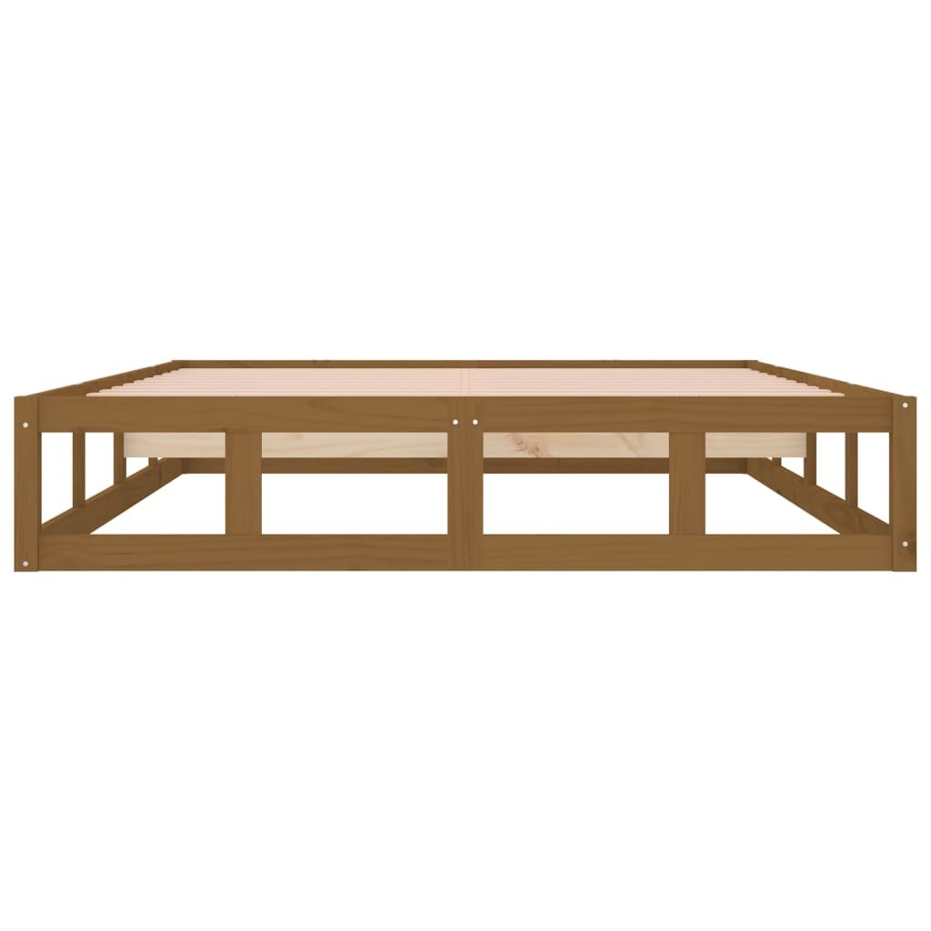 Bed Frame Honey Brown 120x190 cm Small Double Solid Wood