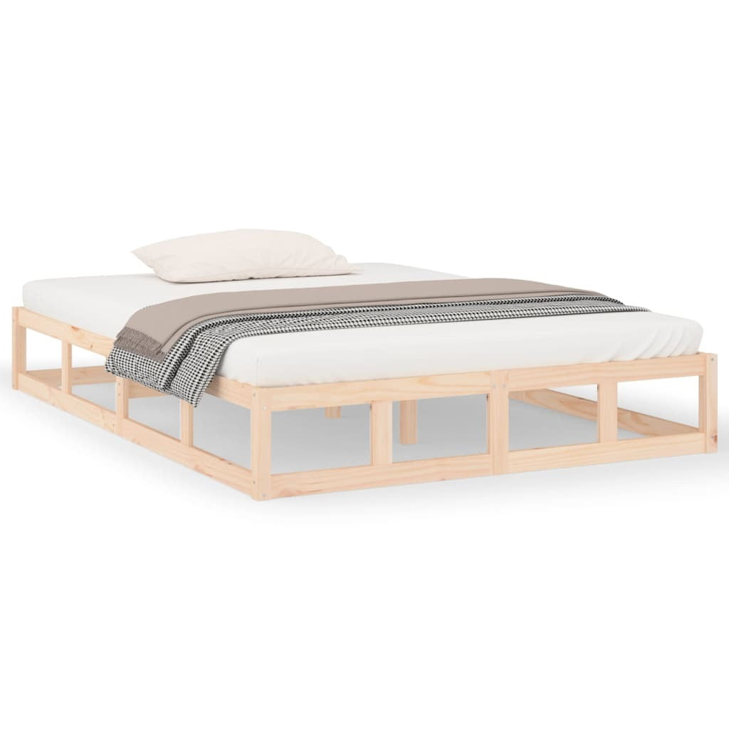Bed Frame 140x190 cm Solid Wood