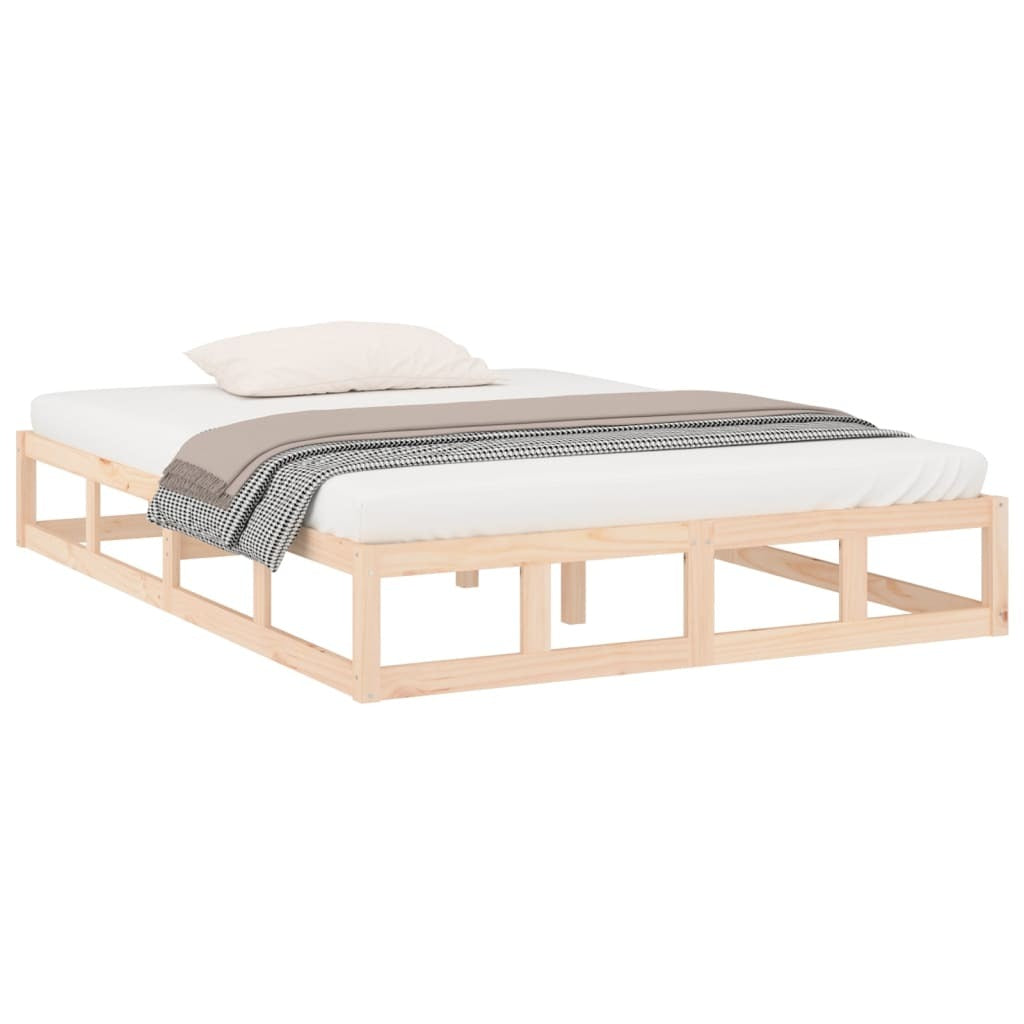 Bed Frame 140x190 cm Solid Wood