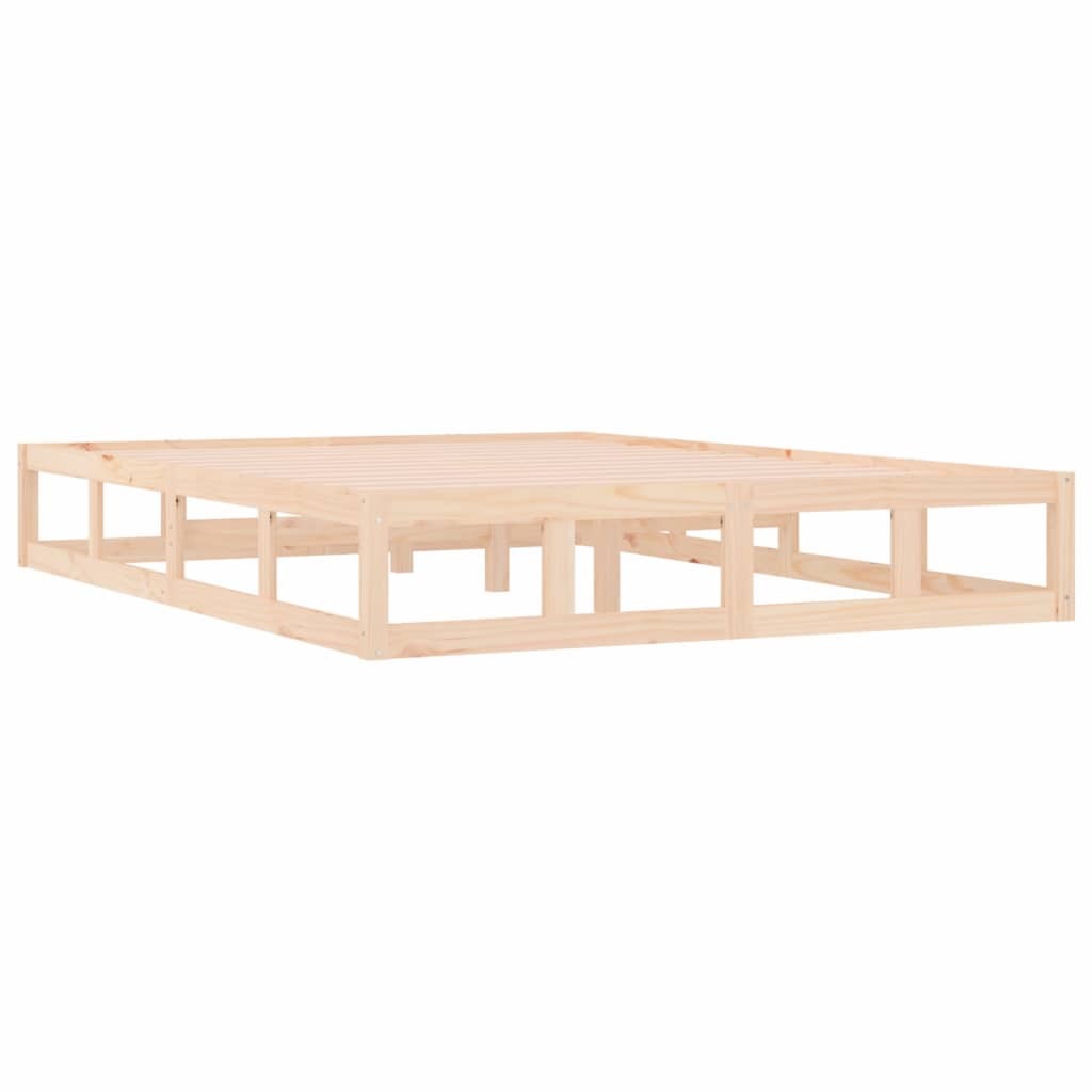 Bed Frame 140x190 cm Solid Wood