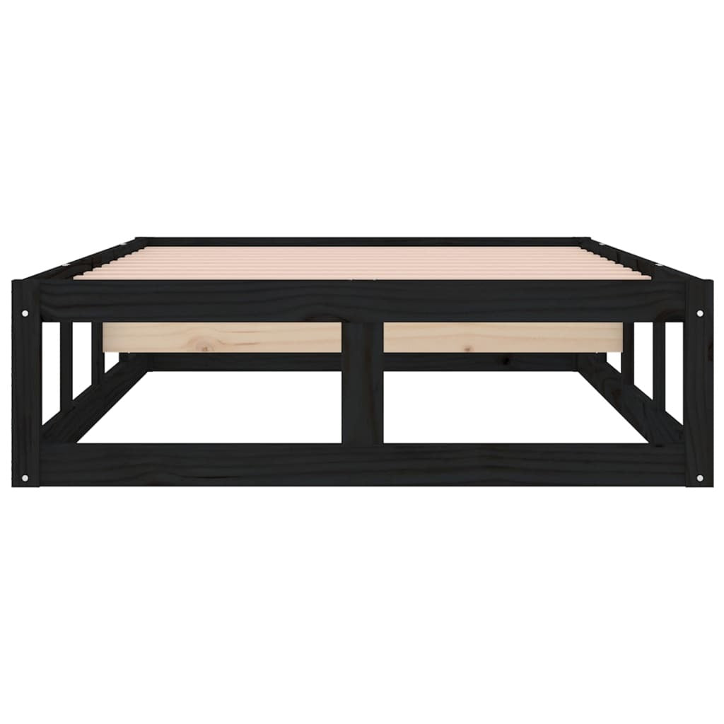 Bed Frame Black 75x190 cm Small Single Solid Wood