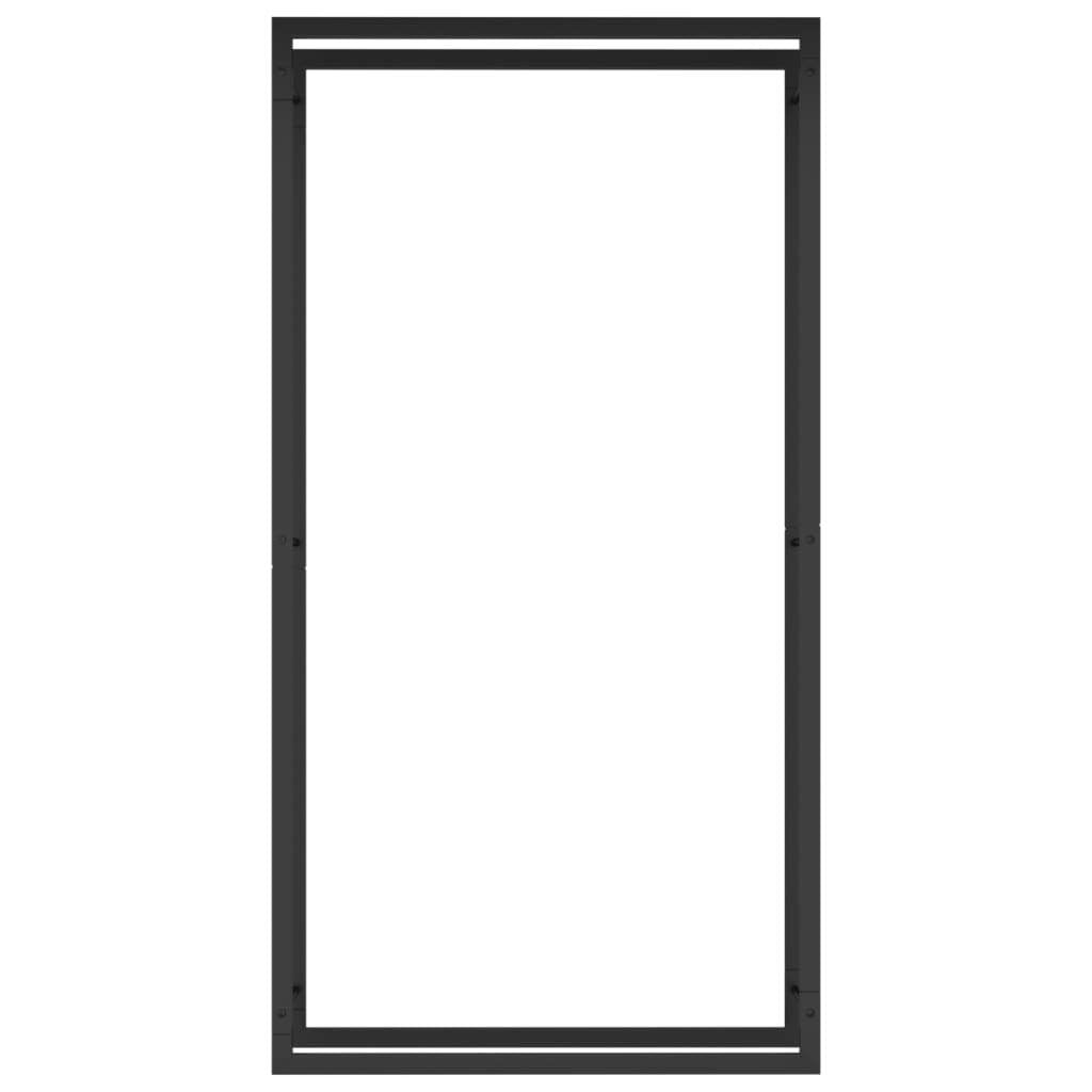 Firewood Rack Matt Black 80x28x154 cm Steel