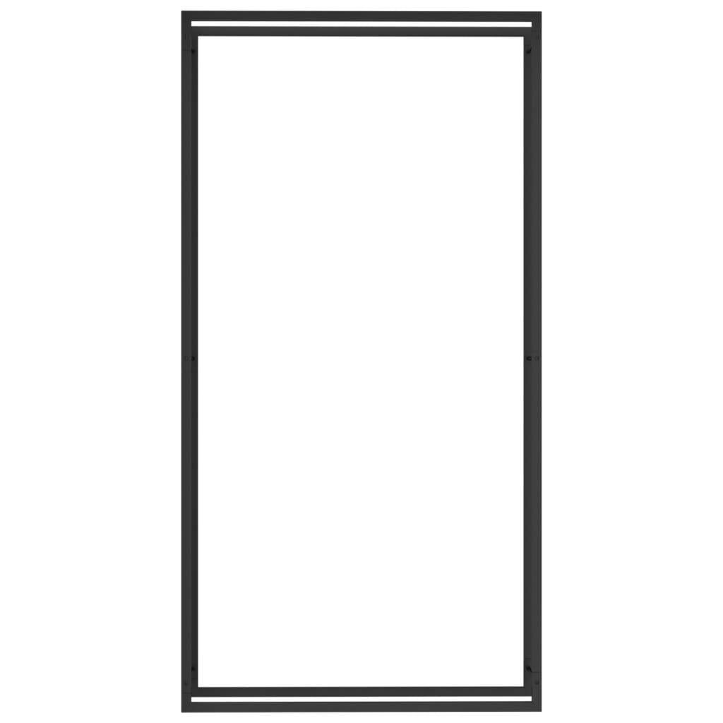 Firewood Rack Matt Black 110x28x214 cm Steel