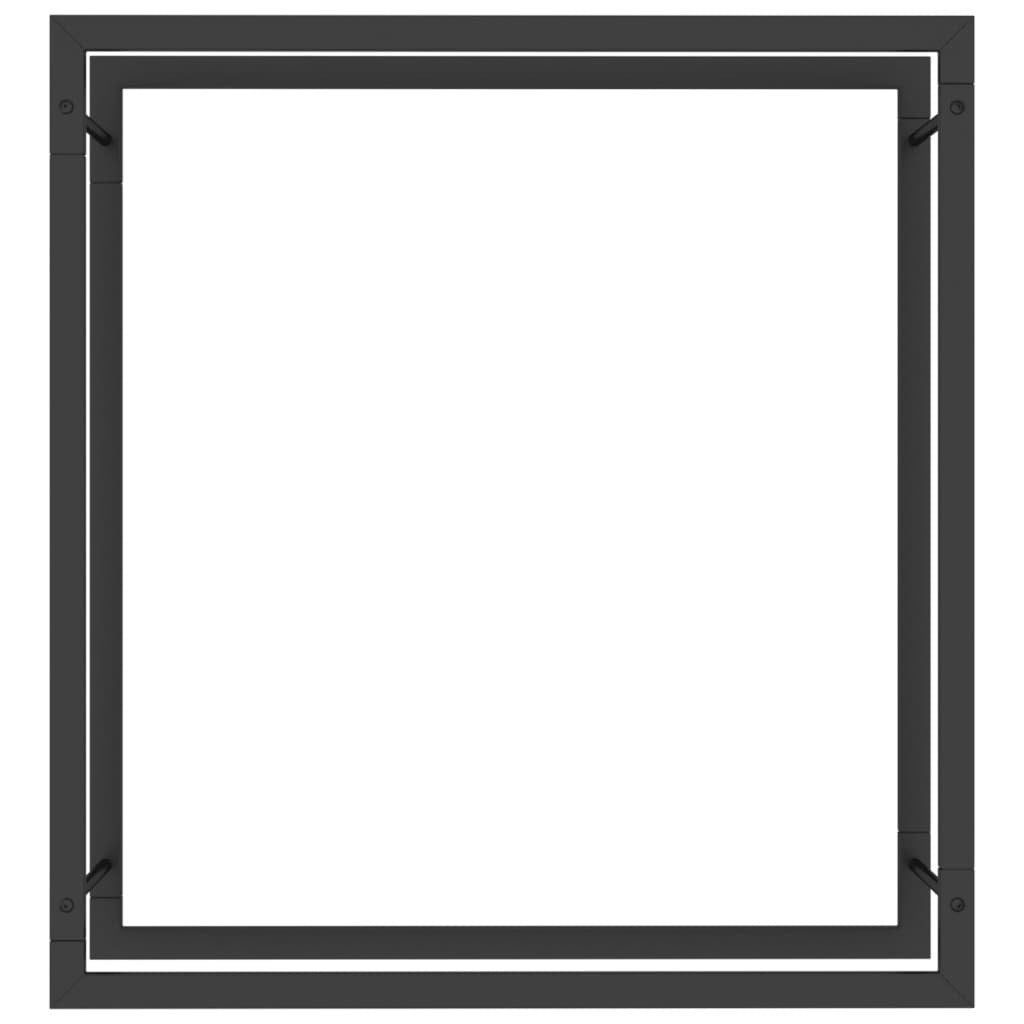 Firewood Rack Matt Black 80x28x86 cm Steel